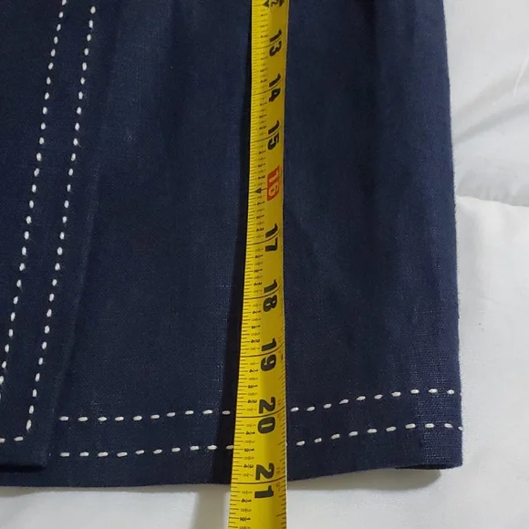 Vtg Brooks Brothers Blue A-Line  100% Linen Mini Skirt Casual - Picture 4 of 8